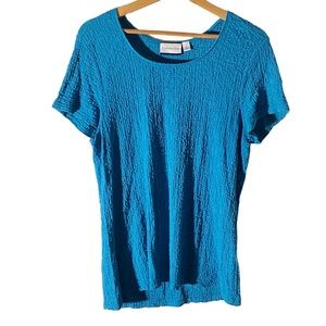 Croft & Barrow Teal Textured Short-Sleeve T-Shirt